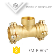 EM-F-A071 Socket type brass Female thread tee flange pipe fittings